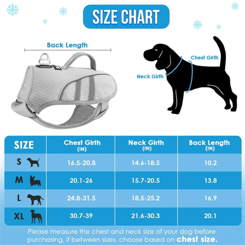 Dog Cooling Vest Evaporative Instant Sling Ice Pack Pocket Breathable Reflective Dog Cooling Jacket