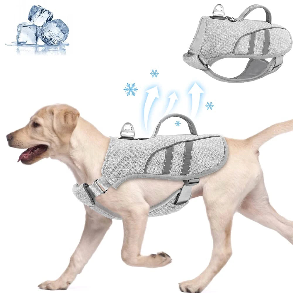 Dog Cooling Vest Evaporative Instant Sling Ice Pack Pocket Breathable Reflective Dog Cooling Jacket