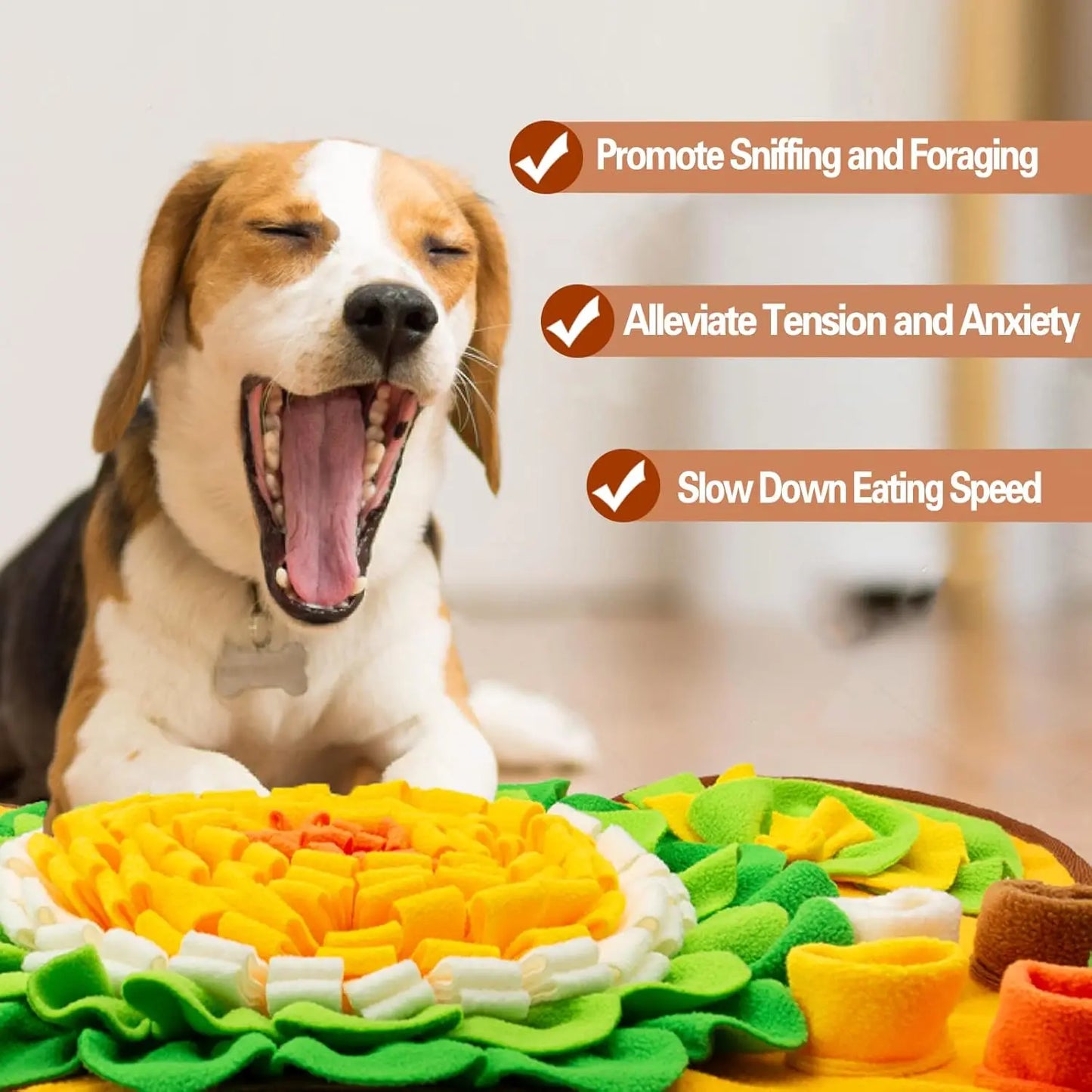Snuffle Mat for Dogs, Pet Snuffle Mat for Small and Medium Dogs, Interactive Sniff Mat Feeding Mat for Puppies, Slow Feeder