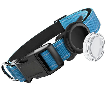 Airtag Dog Collar with Waterproof Airtag Case, Reflective Soft Padded & Safety Air Tag Pet Collar Adjustable for Large Dogs