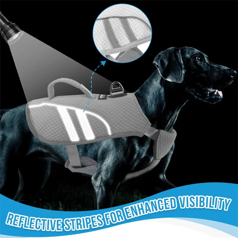 Dog Cooling Vest Evaporative Instant Sling Ice Pack Pocket Breathable Reflective Dog Cooling Jacket