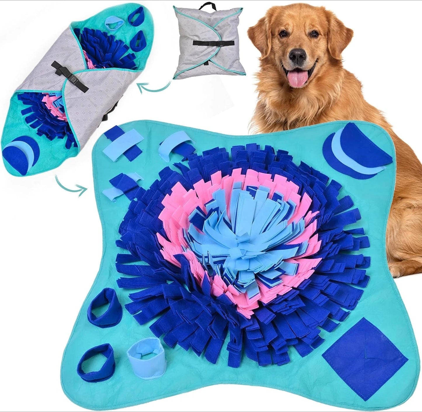 Snuffle Mat for Dogs, Pet Snuffle Mat for Small and Medium Dogs, Interactive Sniff Mat Feeding Mat for Puppies, Slow Feeder